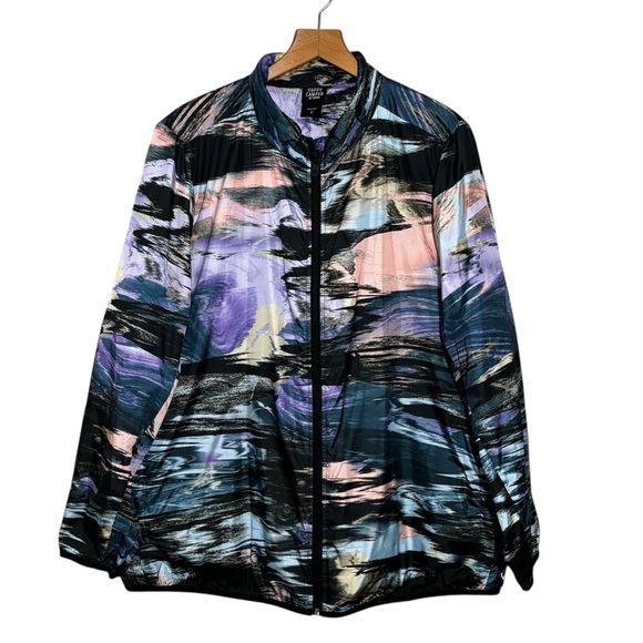 torrid Jackets & Blazers - Happy Camper by Torrid lightweight multi-color abstract jacket. Women’s 3X
